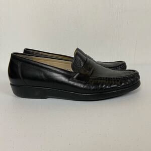 SAS Ace Men's Handsewn Black Leather Moccasin Loafer Size 13 Made in USA